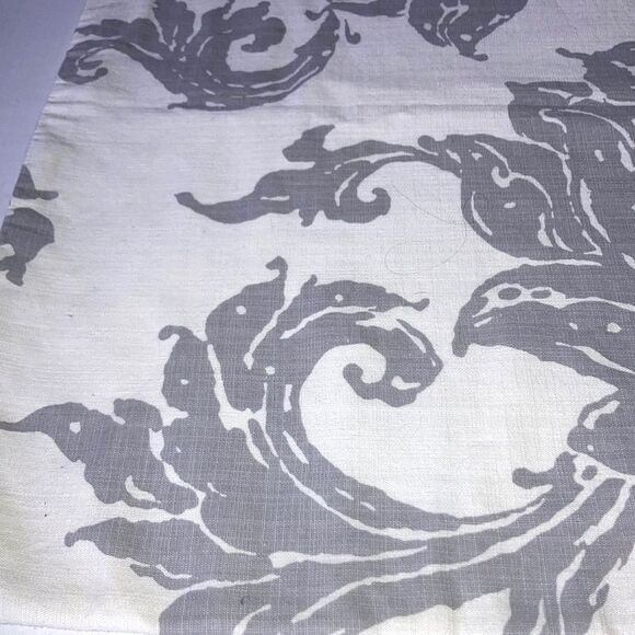 POTTERY BARN Pomegranate Floral Pillow Cream and gray Cover 22 x 22 inches - Picture 4 of 11